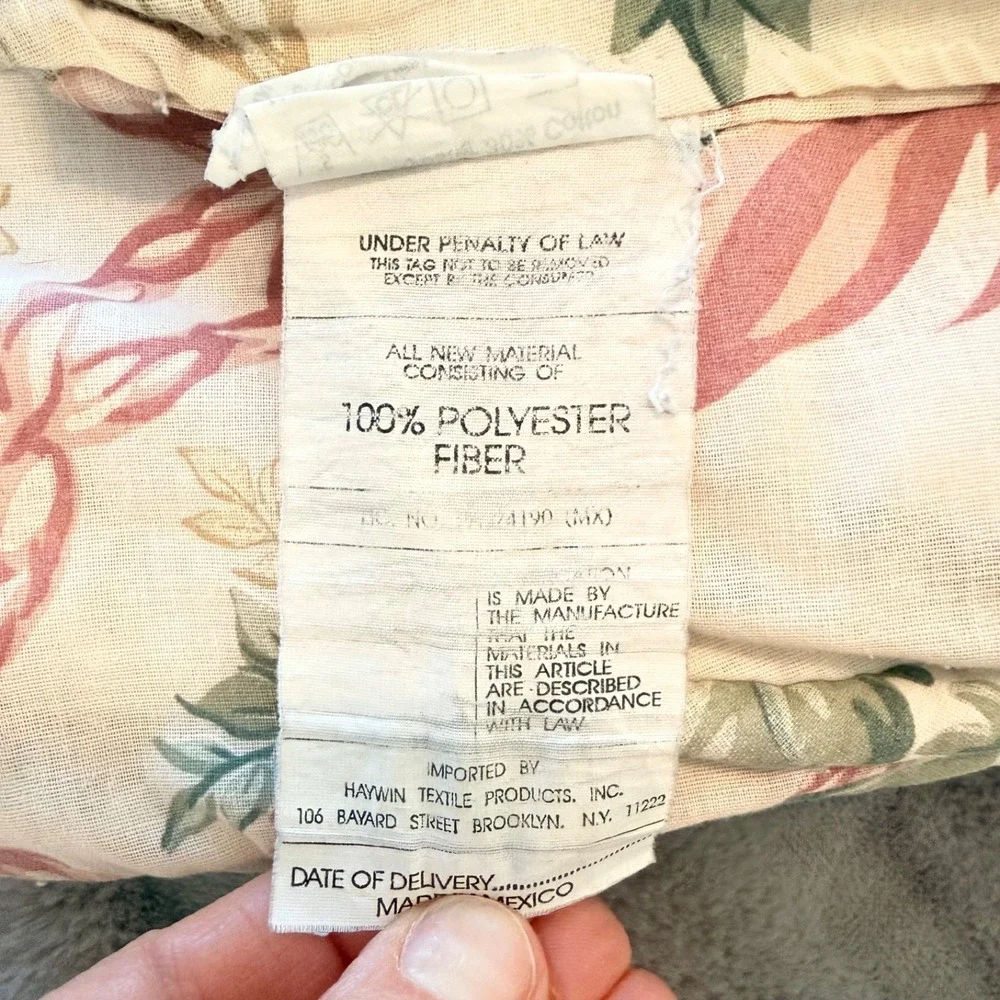 Vtg Royalty Collection Cottagecore Blue Rose Floral Comforter Pink Ribbon Full/Q